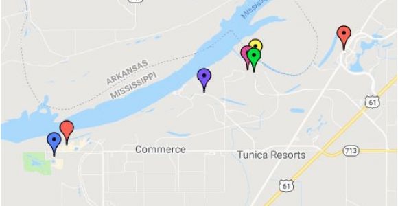 Map Of Casinos In Michigan Tunica Mississippi Casino Map Google My Maps