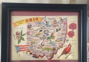 Map Of Celina Texas 8 X 10 Framed Oversized Vintage Ohio Map Postcard 1950s Ohio