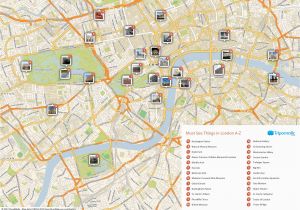 Map Of Central England Map Of London with Must See Sights and attractions Free Printable