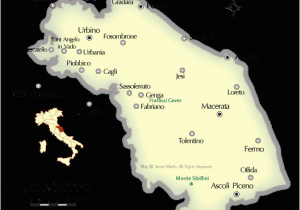 Map Of Central Italy Cities Map Of Cities In the Marche Region Of Central Italy
