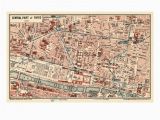 Map Of Central Paris France 1929 France Paris Central Giclee Print Art Art Paris Map