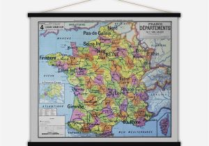 Map Of Cities In France France Departements Vintage Map