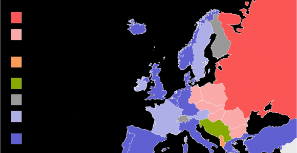 Map Of Cold War Europe Political Situation In Europe During the Cold War Mapmania