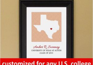Map Of Colleges In Texas College Graduation Gift Personalized Present for Grad Any Us