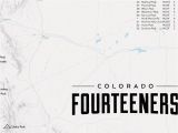 Map Of Colorado 14ers Amazon Com Best Maps Ever 58 Colorado 14ers Map Framed 18×24 Poster