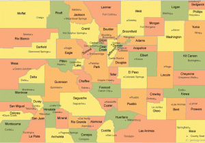 Map Of Colorado Counties and Cities Colorado County Map