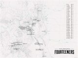 Map Of Colorado Fourteeners Amazon Com 58 Colorado 14ers Map 18×24 Poster Gray Posters Prints