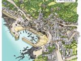 Map Of Cornwall England with towns Pictorial Map Of Mousehole A Small Cornish town with A