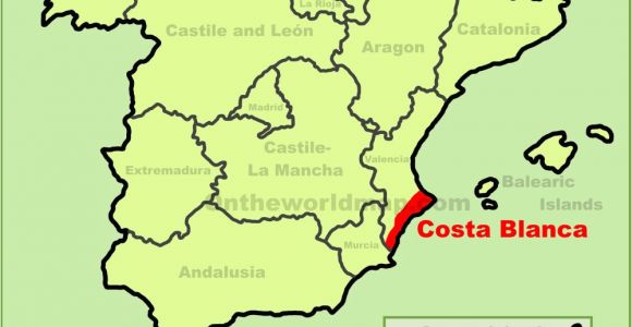 Map Of Costa Blanca Spain Costa Blanca Maps Spain Maps Of Costa Blanca