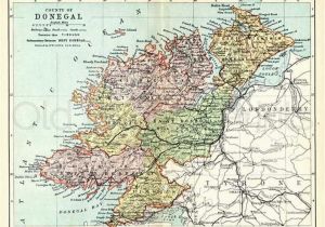 Map Of County Donegal Ireland Donegal 1897 Antique Irish Map Of County Donegal Print 8 X 10ins Ships Worldwide