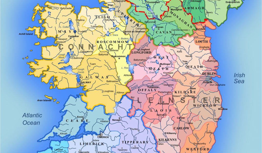 Map Of County Monaghan Ireland Detailed Large Map Of Ireland Administrative Map Of Ireland