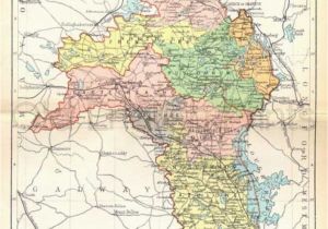 Map Of County Roscommon Ireland County Roscommon 1897 Antique Irish County Map Of Roscommon Canvas Print Free P P Uk