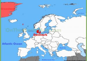 Map Of Denmark and Europe Denmark Physical Wall Map Denmark On Map Of World