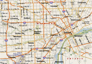 Map Of Detroit area Michigan Location Of Belle isle Park