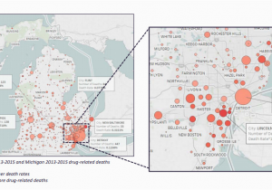 Map Of Detroit area Michigan Report Details Hardest Hit Michigan areas for Opioid Use Drug