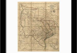 Map Of Dillon Texas Antique Map Of Texas by John Arrowsmith 1841 Framed Print by Blue