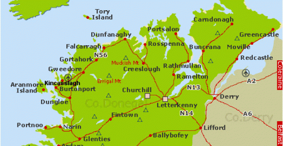 Map Of Donegal County Ireland Map Of Donegal tourist attractions Download them and Print