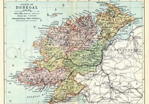 Map Of Donegal Ireland County Donegal 1897 Antique Irish Map Of County Donegal Print 8 X 10ins Ships Worldwide