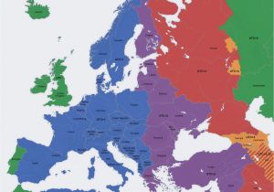 Map Of East and West Europe Europe Map Time Zones Utc Utc Wet Western European Time