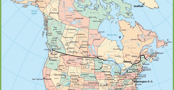 Map Of East Coast Canada and Usa Usa and Canada Map