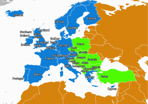 Map Of Eastern and Western Europe Map 0f Europe