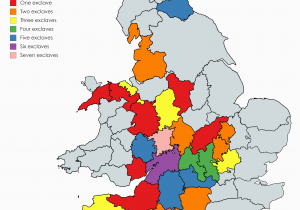 Map Of Eastern England Historic Counties Of England Wales by Number Of Exclaves