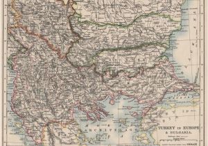 Map Of Eastern Europe 1900 Turkey In Europe Bulgaria Rumili East Rumelia Balkans Johnston 1900 Map