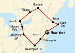 Map Of Eastern Us and Canada Canada tours Travel G Adventures