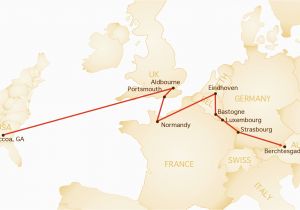 Map Of Easy Company Through Europe Band Of Brothers tour Wwii tours by Stephen Ambrose