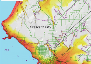 Map Of El Centro California Crescent City Relative Tsunami Hazard Map Download Scientific Diagram