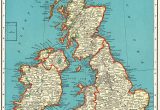 Map Of England 1300 1939 Antique British isles Map Vintage United Kingdom Map