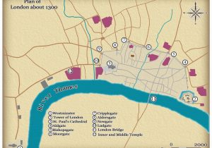 Map Of England 1300 This Map Shows the Size and Layout Of Medieval London In