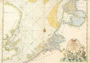 Map Of England and Holland Antique Sea Chart Collins Capt Greenville Netherlands