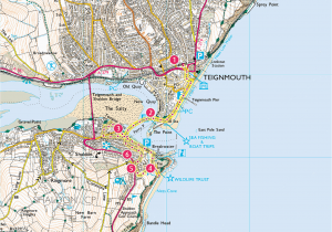 Map Of England Beaches Explore Shaldon From Teignmouth Print Walk south West