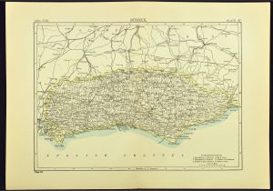 Map Of England Brighton Antique Sussex Map Of Sussex County England United Kingdom