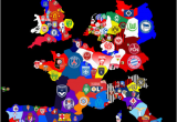 Map Of England Football Clubs Map Of top Division Football Clubs In Major European Leagues