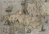 Map Of England In 1600 Hand Drawn Map Of Cornwall and Devonshire From the 1600 S