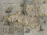 Map Of England In 1600 Hand Drawn Map Of Cornwall and Devonshire From the 1600 S