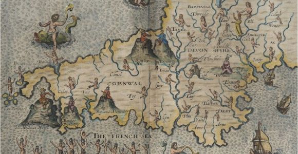 Map Of England In 1600 Hand Drawn Map Of Cornwall and Devonshire From the 1600 S