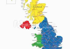 Map Of England Ireland Scotland Wales Fotografie Obraz England Scotland Wales and north Ireland