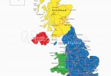 Map Of England Scotland and Ireland Fotografie Obraz England Scotland Wales and north Ireland