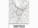 Map Of England Sheffield Sheffield Map Sheffield Art Sheffield Print Sheffield England