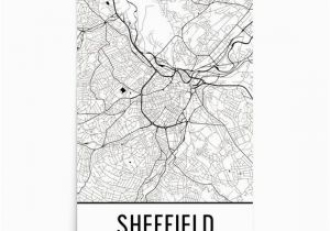 Map Of England Sheffield Sheffield Map Sheffield Art Sheffield Print Sheffield England
