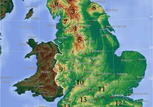 Map Of England Showing Hull Mountains and Hills Of England Wikipedia