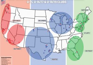 Map Of England soccer Teams U S soccer Development Academy