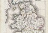 Map Of England to Print 1825 Antique Map Of Ancient Great Britain original Antique