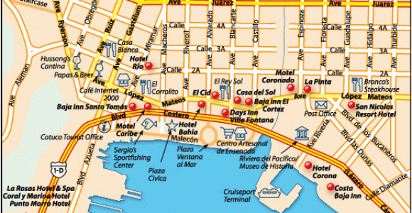 Map Of Ensenada Baja California Downtown Ensenada Baja Map Baja Mexico Pinterest Cruises