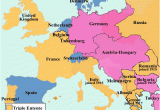 Map Of Europe 1914 1918 Map Of Europe In 1914 Displaying the Triple Entente Central