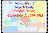 Map Of Europe 1918 Ww1 Map Activity Europe During the War 1914 1918 social
