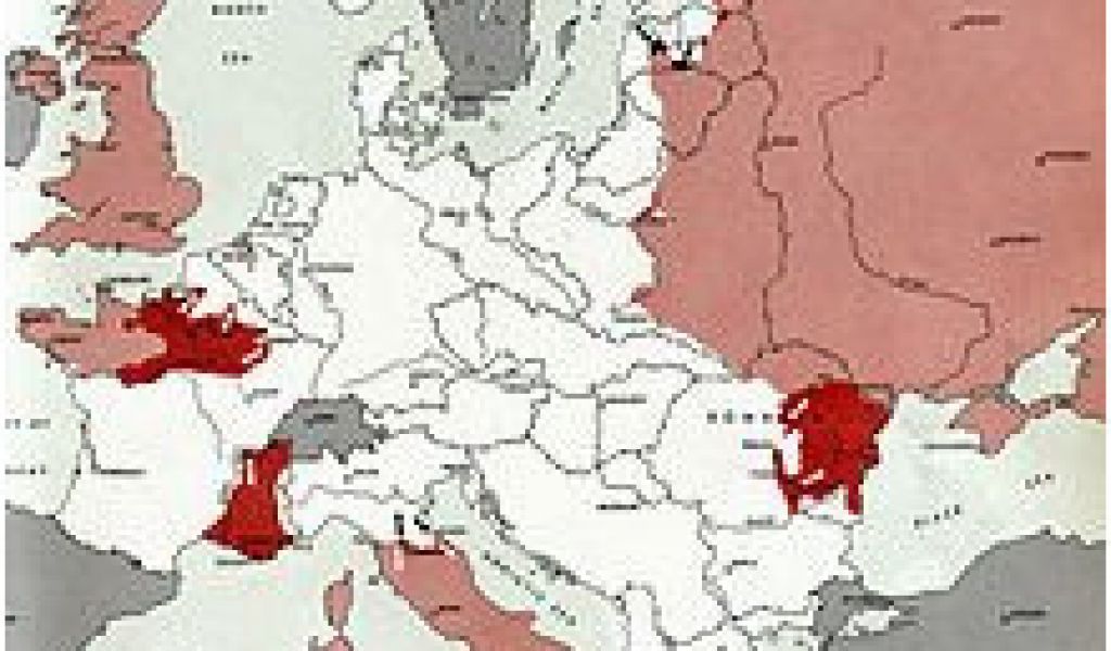 world map 1944 with flags